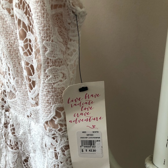 American Threads Crochet Lace Romper - Picture 4 of 4